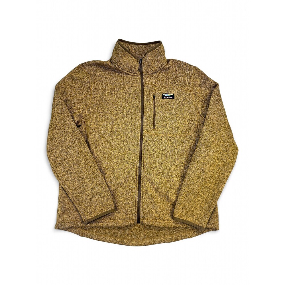 L.L.Bean Men's Full-Zip Sweater Fleece Jacket L Olive Heather